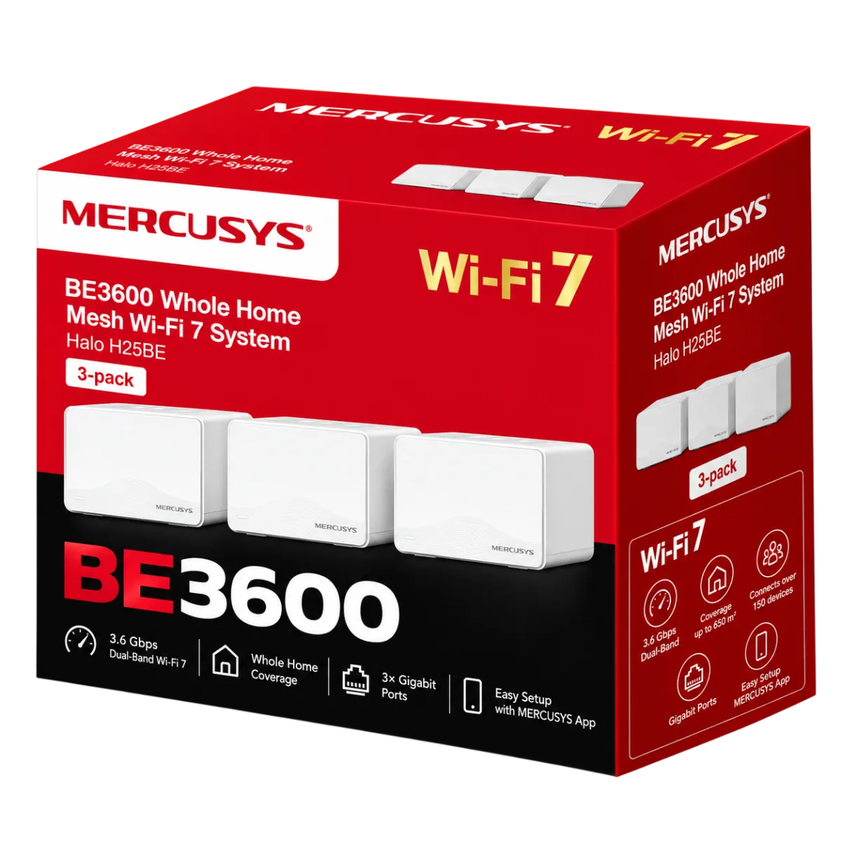 Mercusys Halo H25BE (3-pack) / BE3600 Система Mesh Wi-Fi 7 для всего дома 