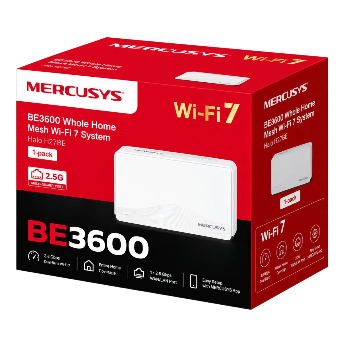 Mercusys Halo H27BE (1-pack) / BE3600 Система Mesh Wi-Fi 7 для всего дома