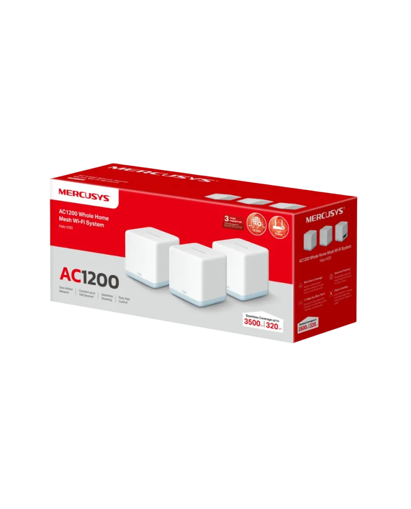 Mercusys Halo H30 (3-pack) AC1200 Whole Home Mesh Wi-Fi System