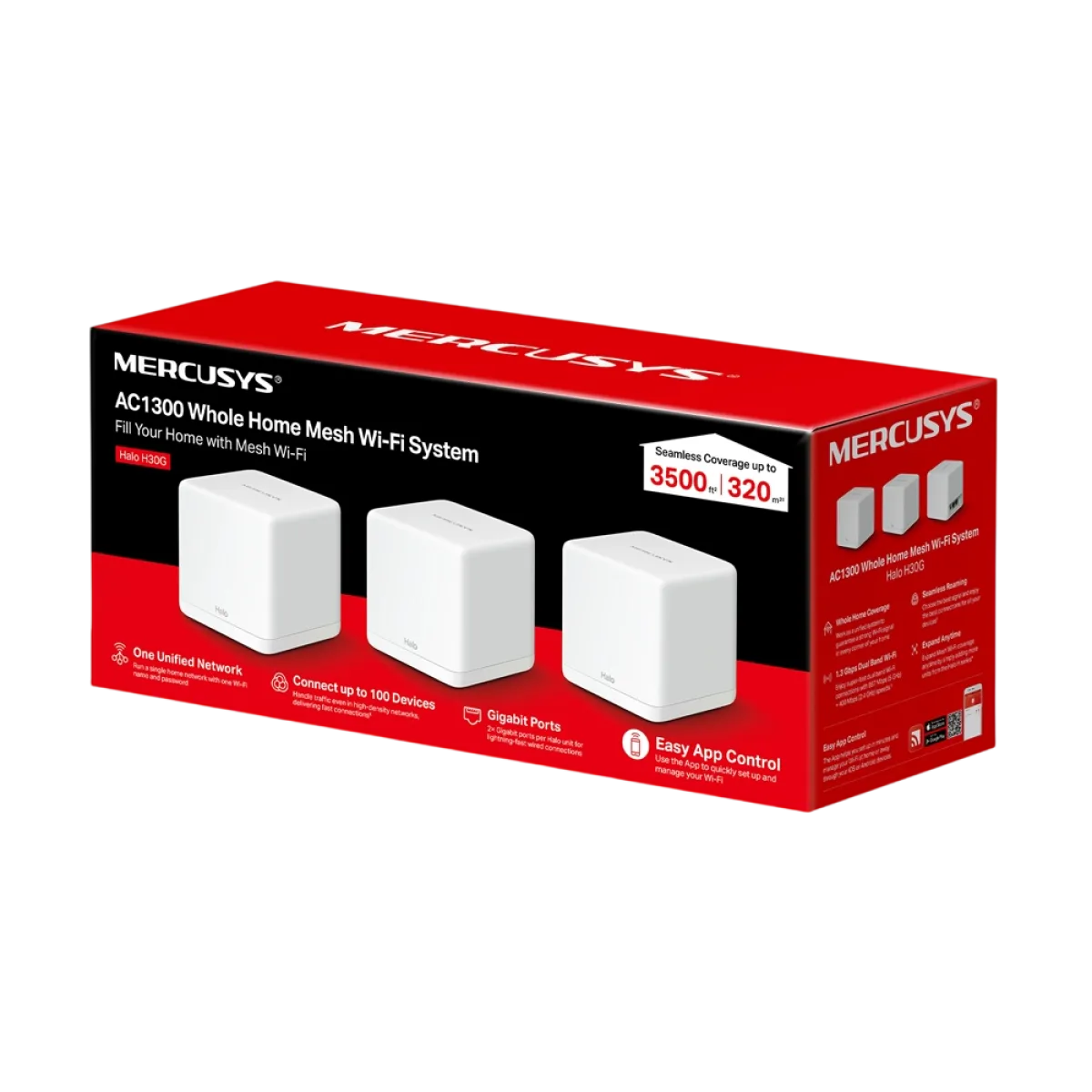 Mercusys Halo H30G (3-pack) AC1300 Whole Home Mesh Wi-Fi System