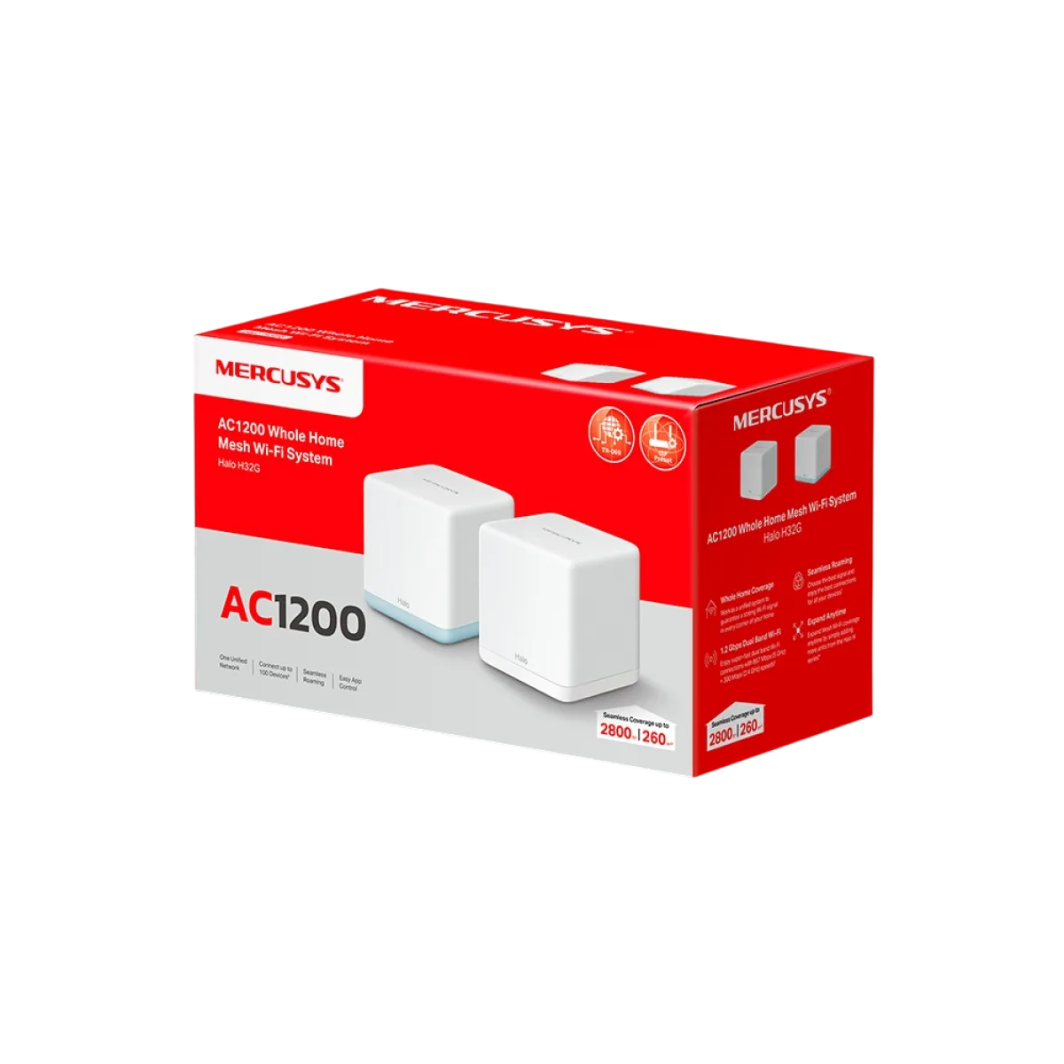 Mercusys Halo H32G (2-pack) AC1200 Whole Home Mesh Wi-Fi System 2-pack: 1× Halo H30G + 1× Halo H30