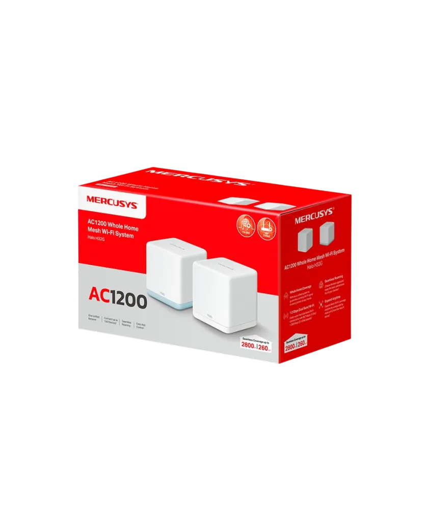 Mercusys Halo H32G (2-pack) AC1200 Whole Home Mesh Wi-Fi System 2-pack: 1× Halo H30G + 1× Halo H30
