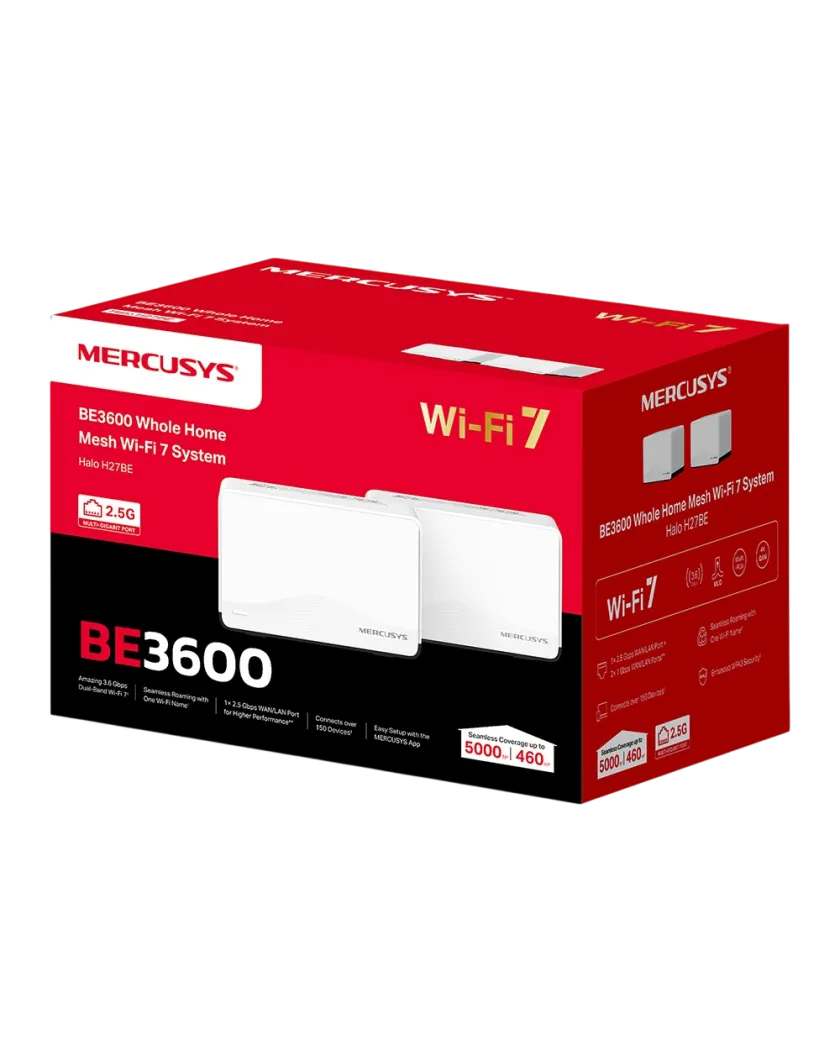 Mercusys Halo H3600BE (2-pack) / BE3600 Система Mesh Wi-Fi 7 для всего дома 