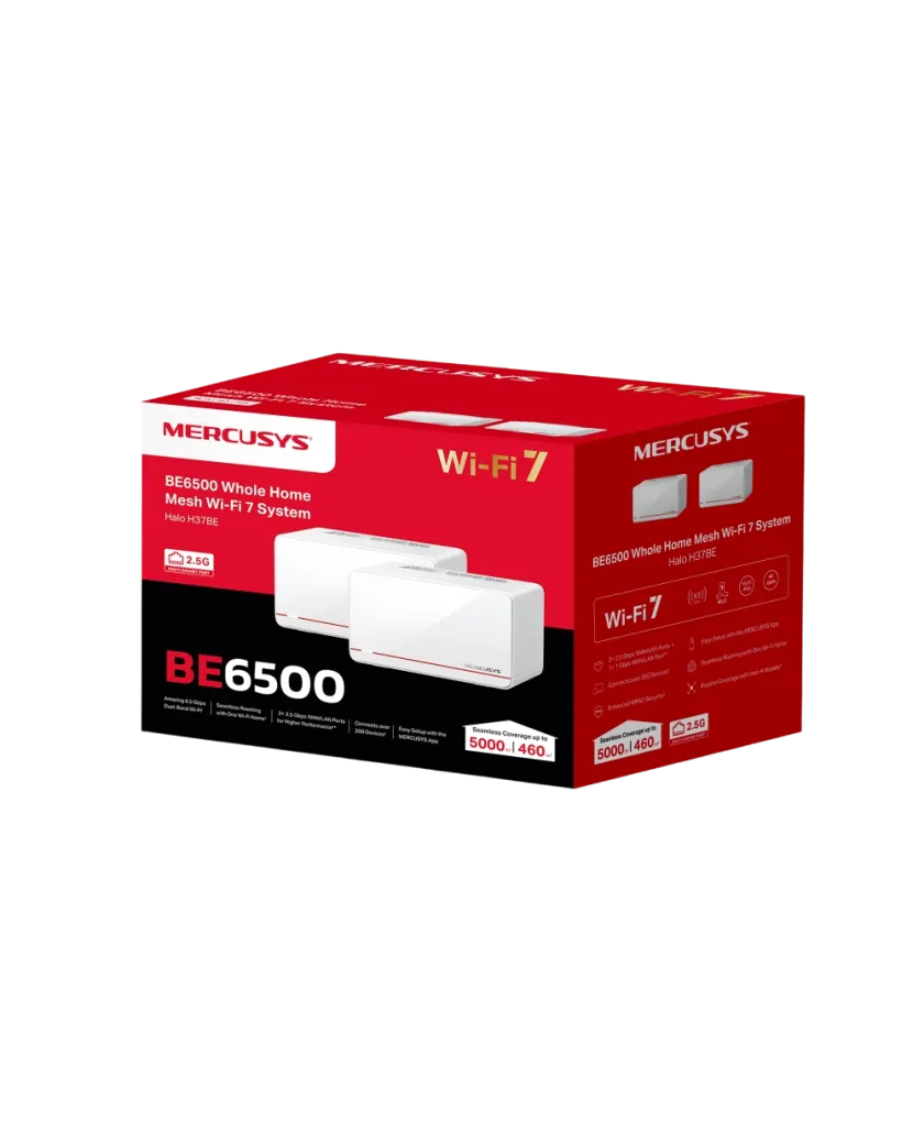 Mercusys Halo H37BE (2-pack) BE6500 Система Mesh Wi-Fi 7 для всего дома