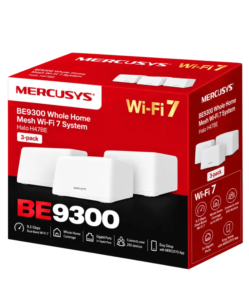 Mercusys Halo H47BE (3-pack) BE9300 Система Mesh Wi-Fi 7 для всего дома