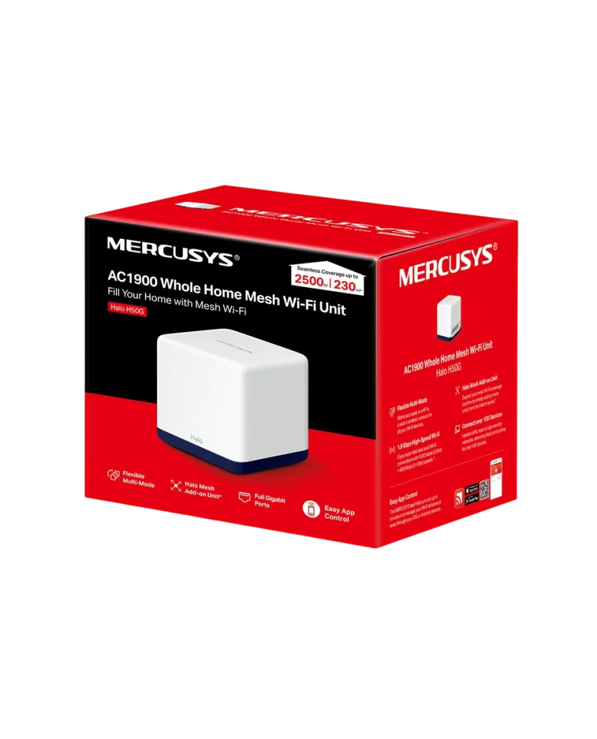 Mercusys Halo H50G (1-pack) AC1900 Whole Home Mesh Wi-Fi Unit