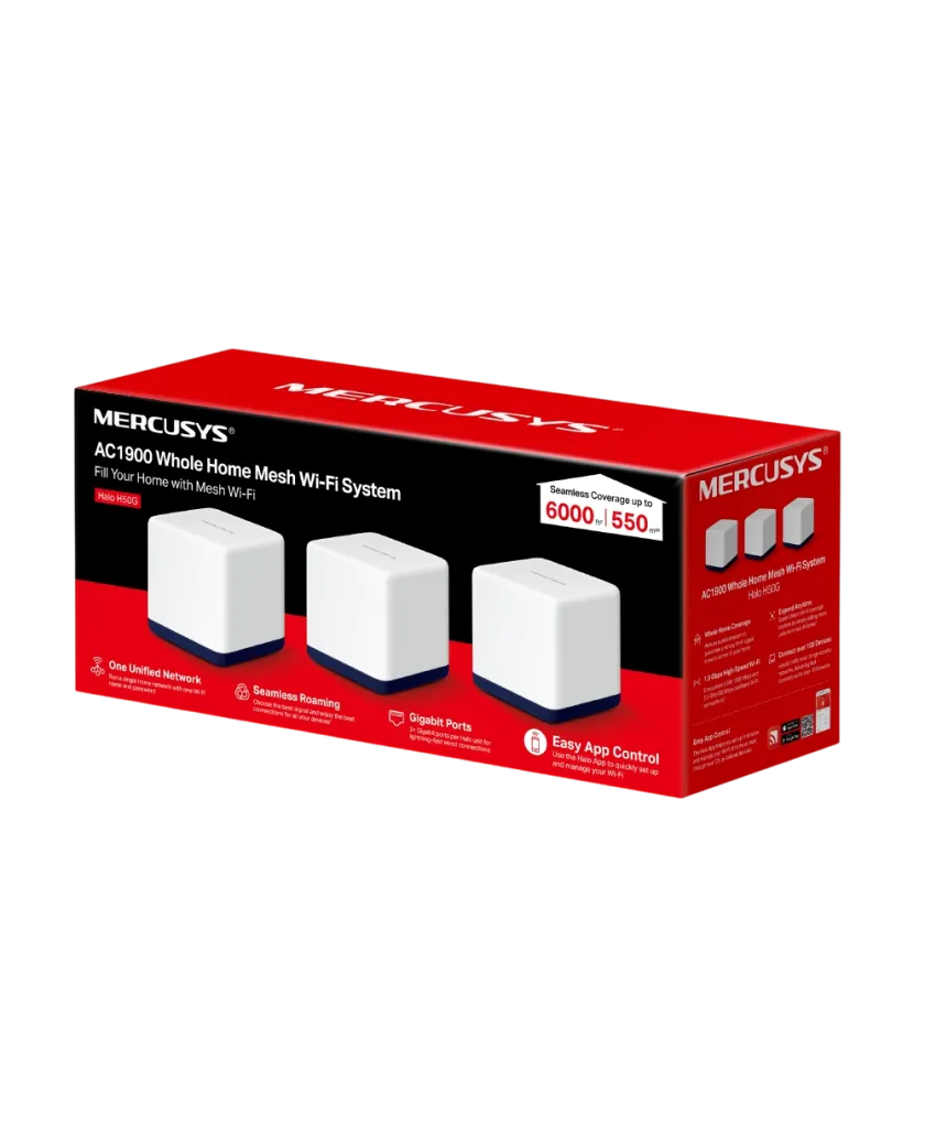 Mercusys Halo H50G (3-pack) AC1900 Whole Home Mesh Wi-Fi System