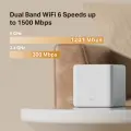 Mercusys Halo H60X (2-pack) AX1500 Whole Home Mesh Wi-Fi 6 System 2-pack: 1× Halo H60XR + 1× Halo H60XS