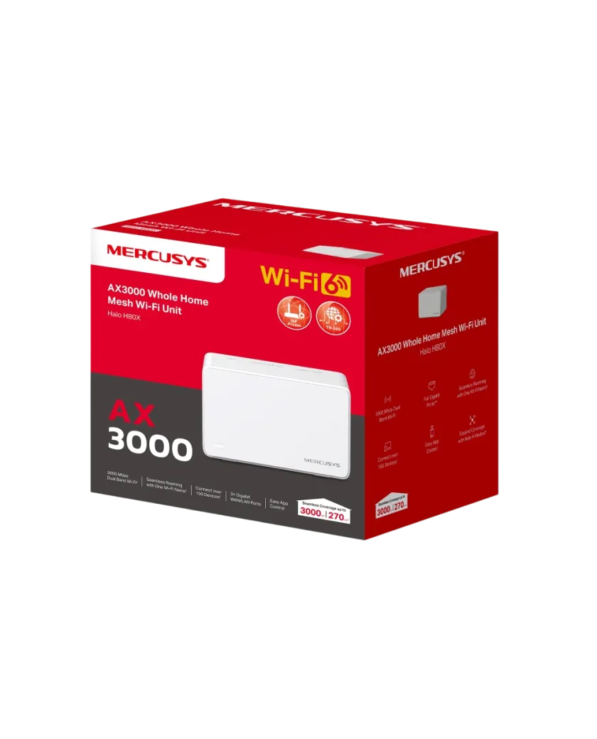 Mercusys Halo H80X (1-pack) AX3000 Система Mesh Wi-Fi 6