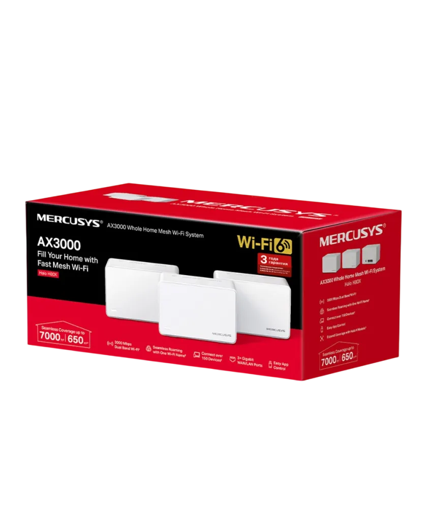 Mercusys Halo H80X (3-pack) AX3000 Whole Home Mesh Wi-Fi 6 System