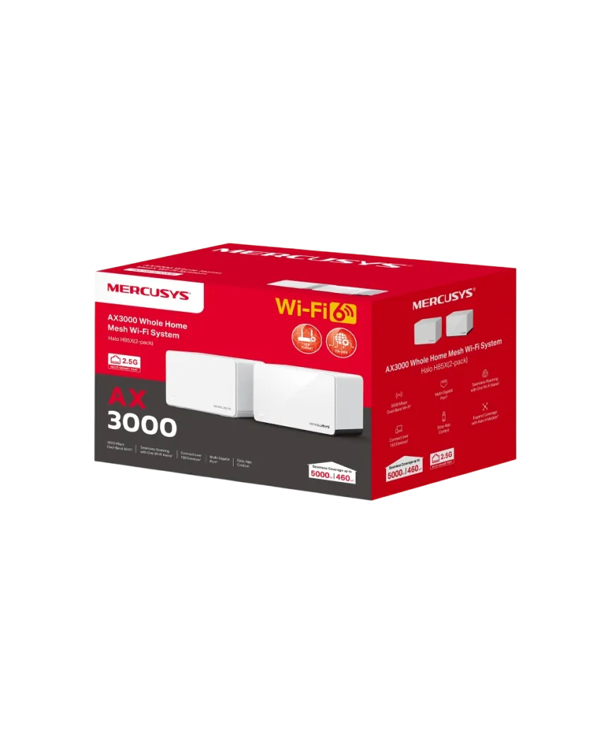 Mercusys Halo H85X (2-pack) / AX3000 Система Mesh WiFi 6 для всего дома