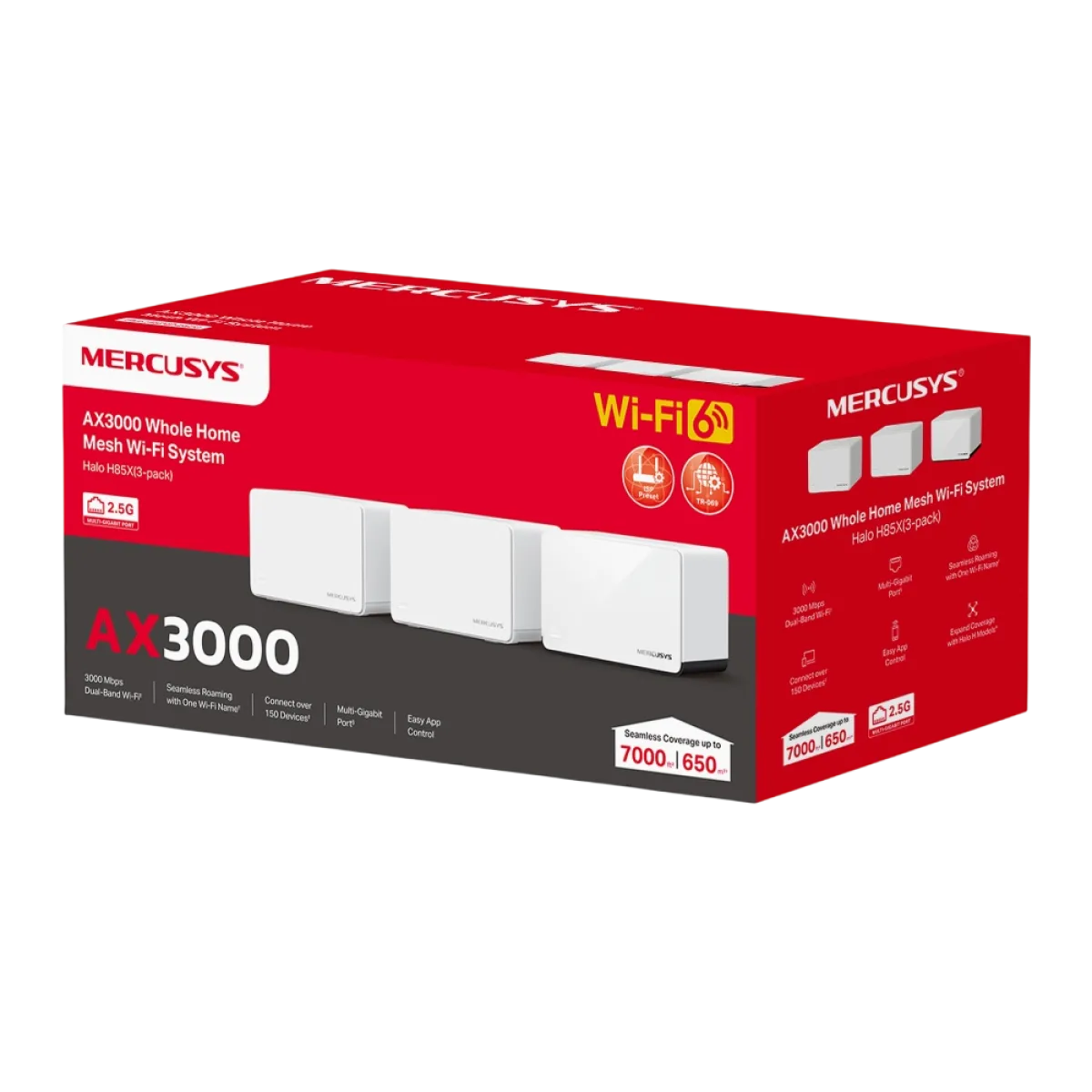 Mercusys Halo H85X (3-pack) / AX3000 Система Mesh WiFi 6 для всего дома