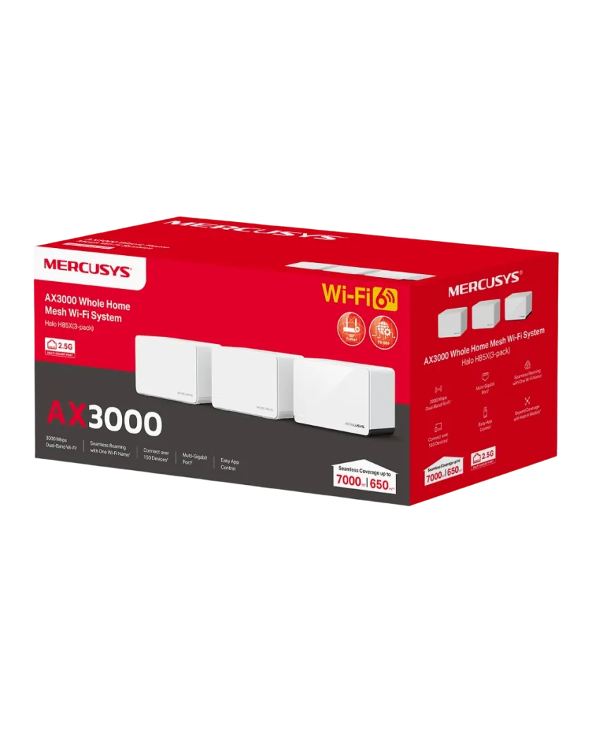 Mercusys Halo H85X (3-pack) / AX3000 Система Mesh WiFi 6 для всего дома