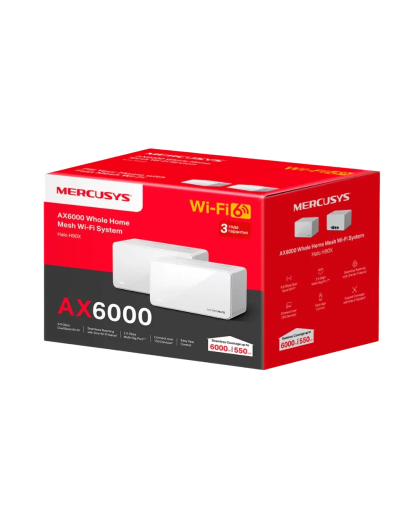 Mercusys Halo H90X (2-pack) AX6000 Whole Home Mesh Wi-Fi 6 System
