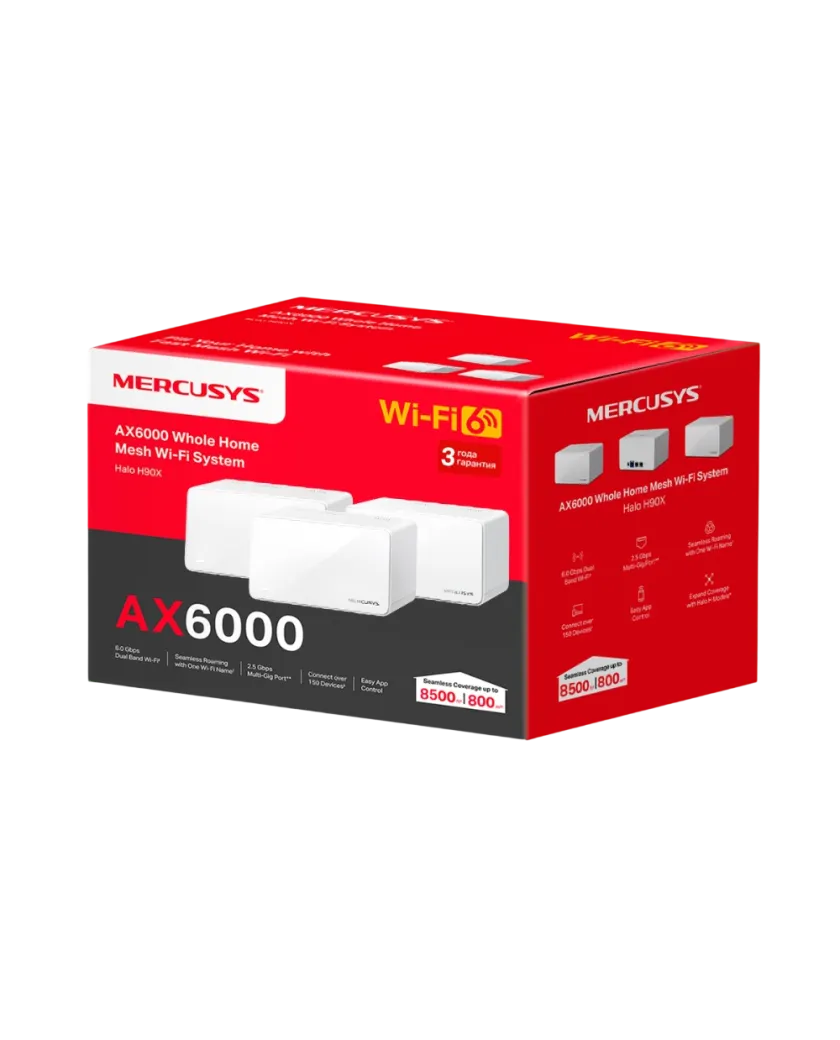 Mercusys Halo H90X (3-pack) AX6000 Whole Home Mesh Wi-Fi 6 System