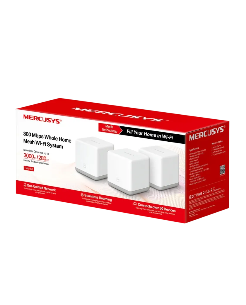 Mercusys Halo S3 (2-pack) 300 Mbps Whole Home Mesh Wi-Fi System