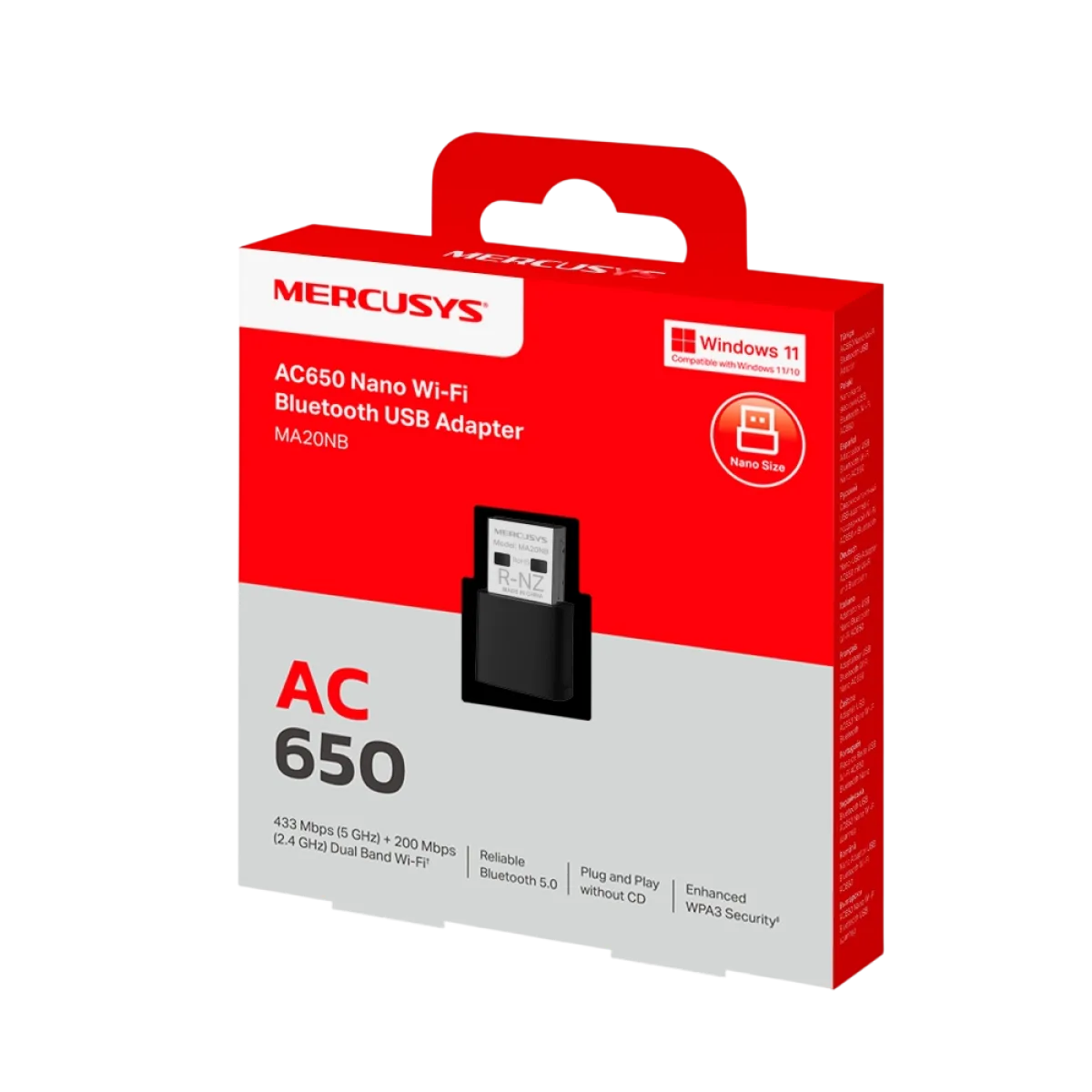 Mercusys MA20NB / AC650 USB-адаптер Wi-Fi и Bluetooth Nano