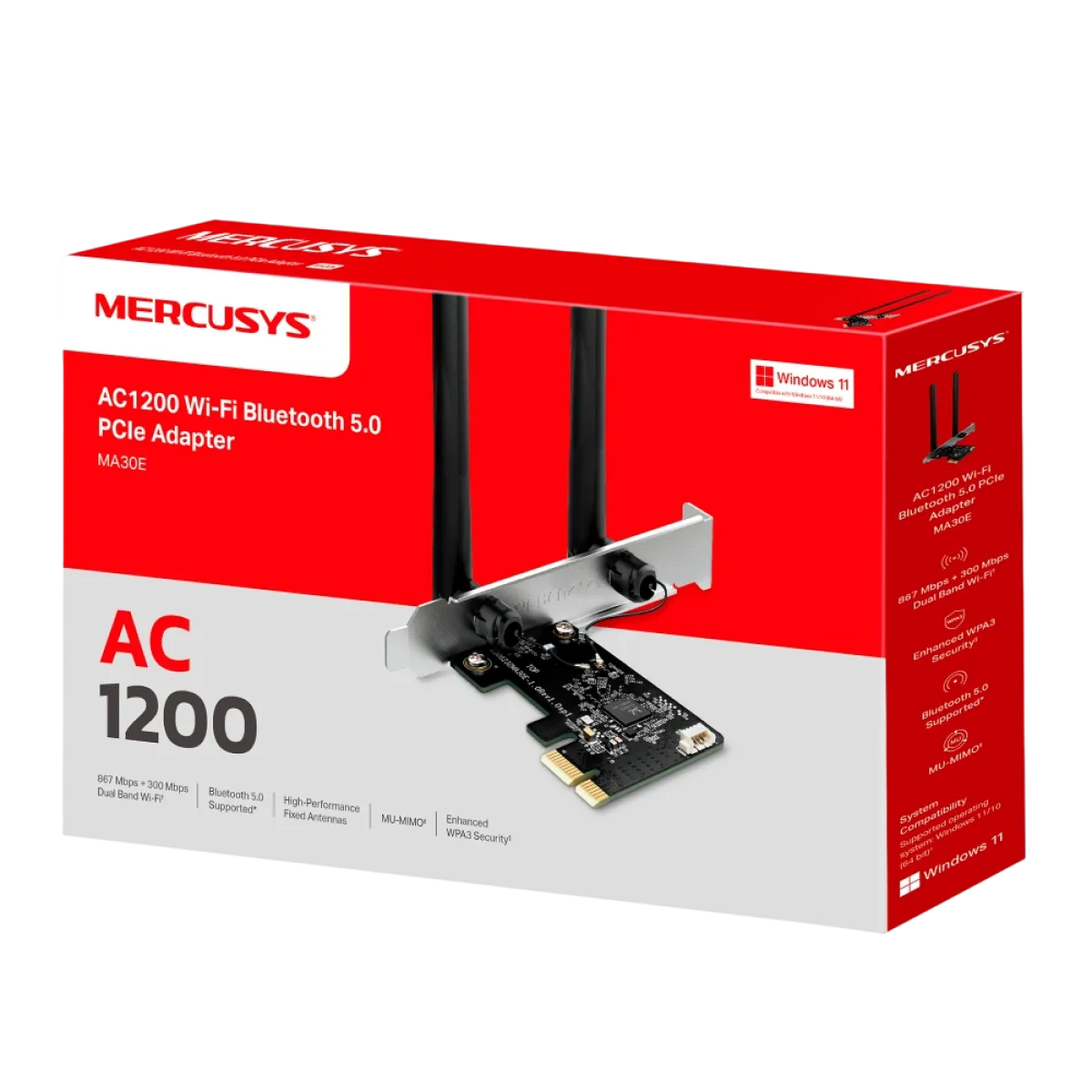 Mercusys MA30E AC1200 Dual-Band Wi-Fi Bluetooth PCI Express Adapter