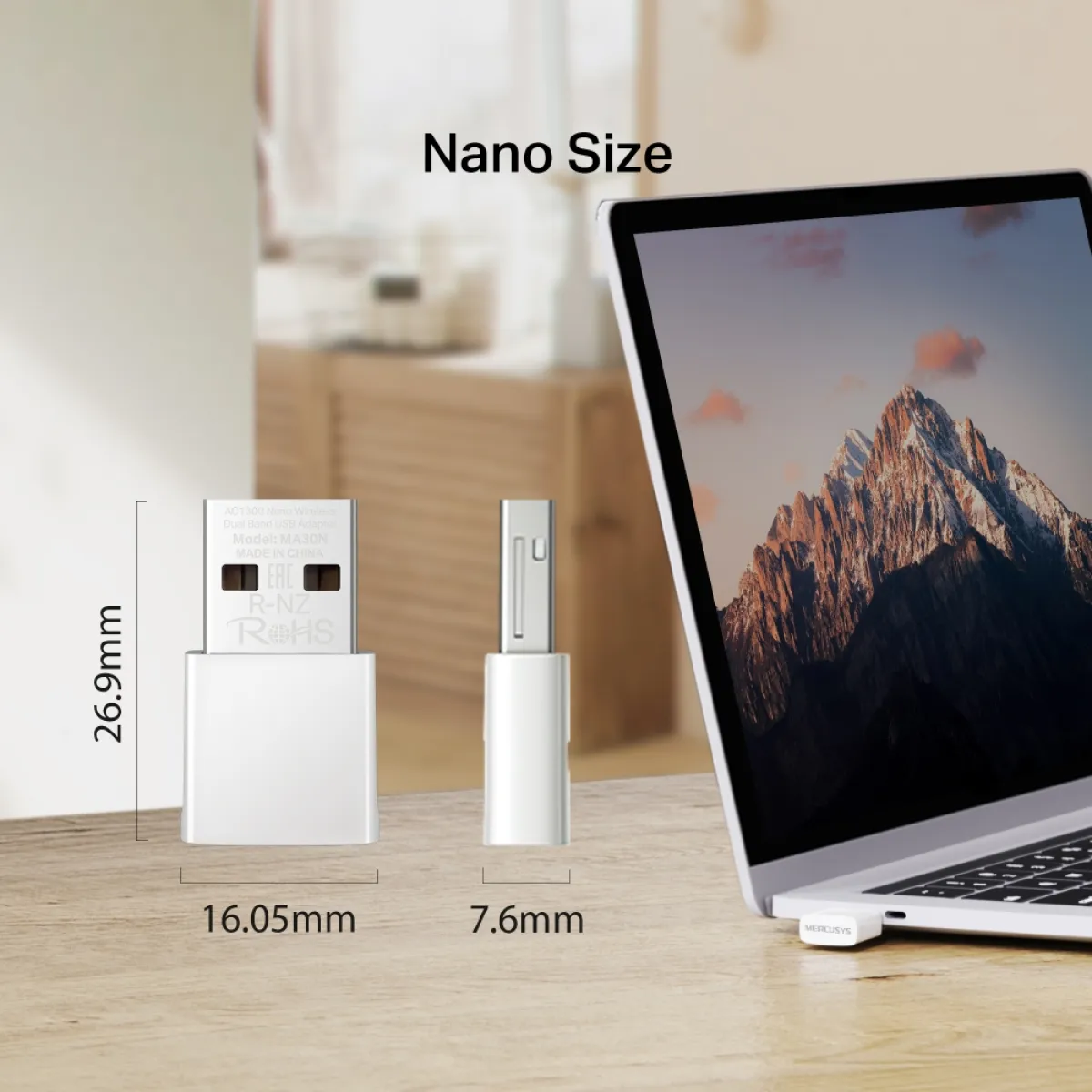 Mercusys MA30N AC1300 Nano Wireless Dual Band USB Adapter