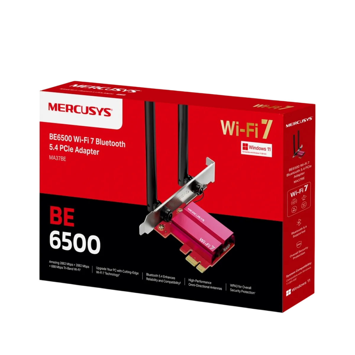 Mercusys MA37BE / BE6500 Адаптер WiFi 7 Bluetooth 5.4 PCIe