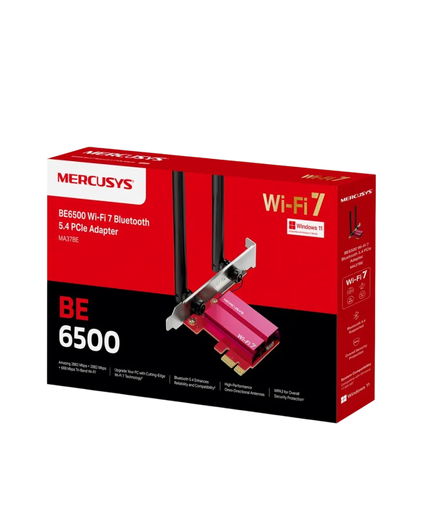 Mercusys MA37BE / BE6500 Адаптер WiFi 7 Bluetooth 5.4 PCIe