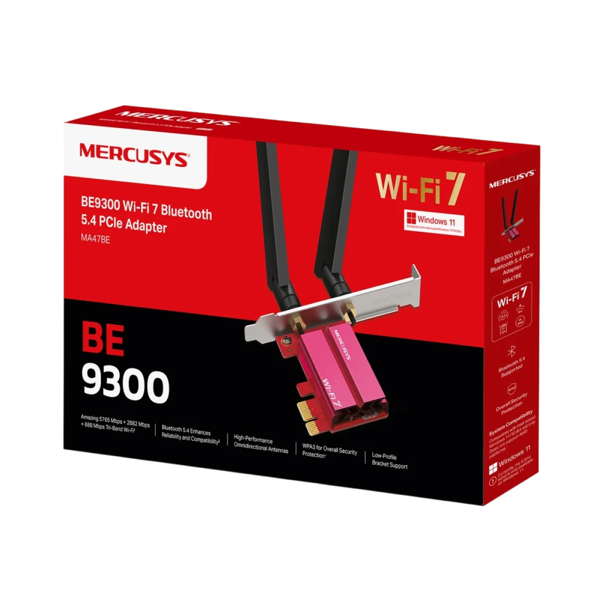 Mercusys MA47BE / BE9300 Адаптер WiFi 7 Bluetooth 5.4 PCIe