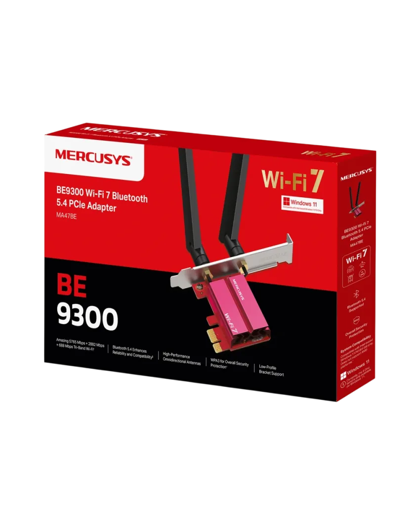 Mercusys MA47BE / BE9300 Адаптер WiFi 7 Bluetooth 5.4 PCIe