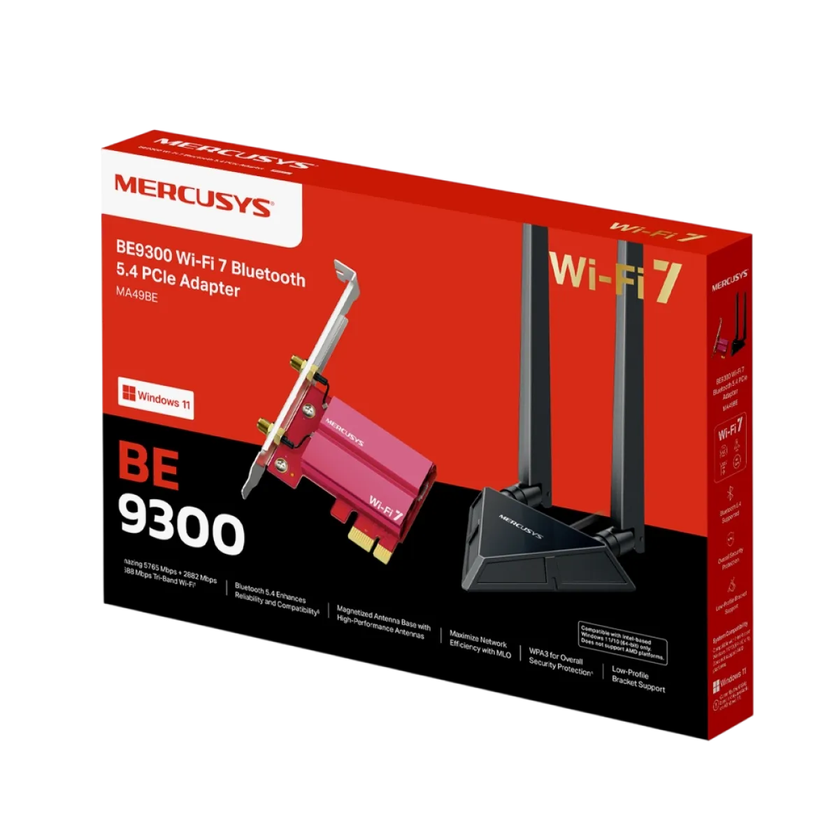 Mercusys MA49BE / BE9300 Адаптер WiFi 7 Bluetooth 5.4 PCIe