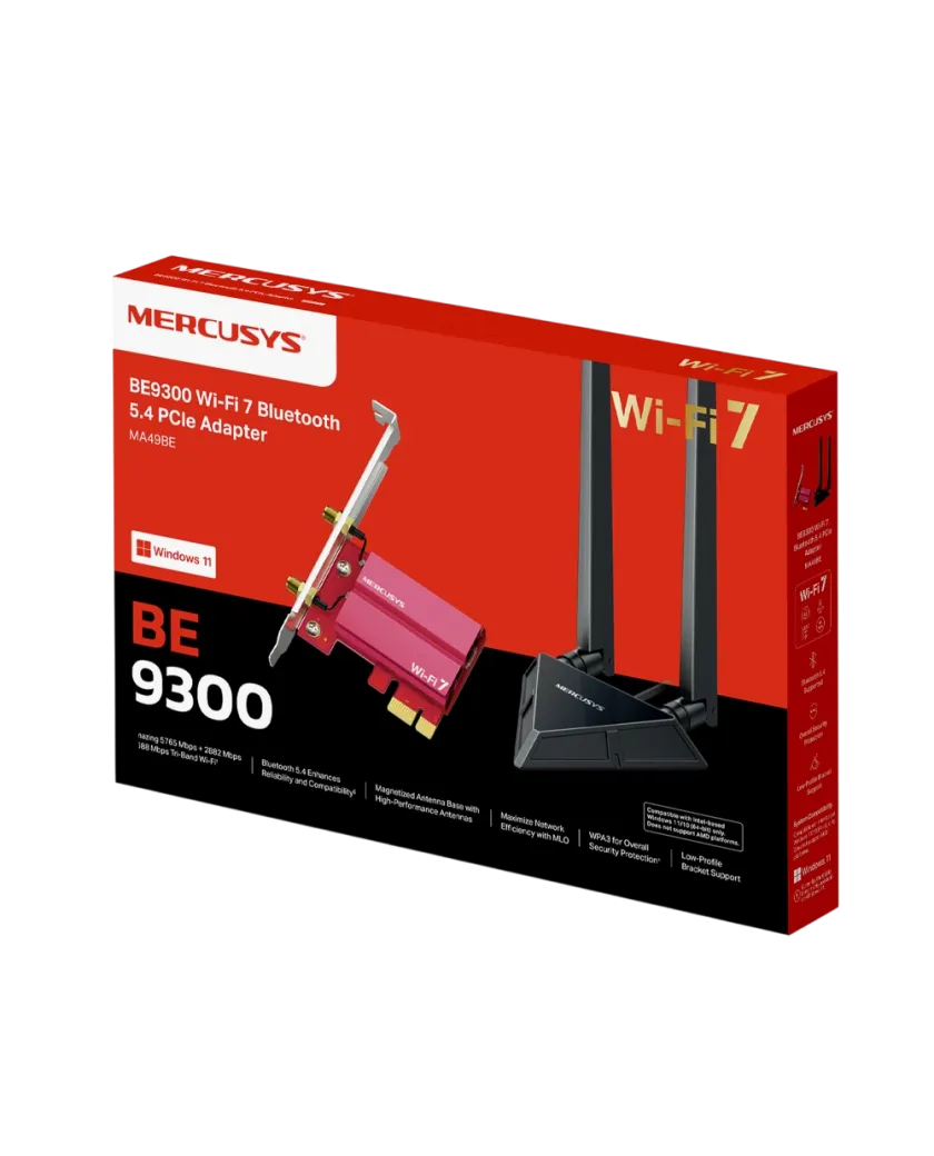Mercusys MA49BE / BE9300 Адаптер WiFi 7 Bluetooth 5.4 PCIe