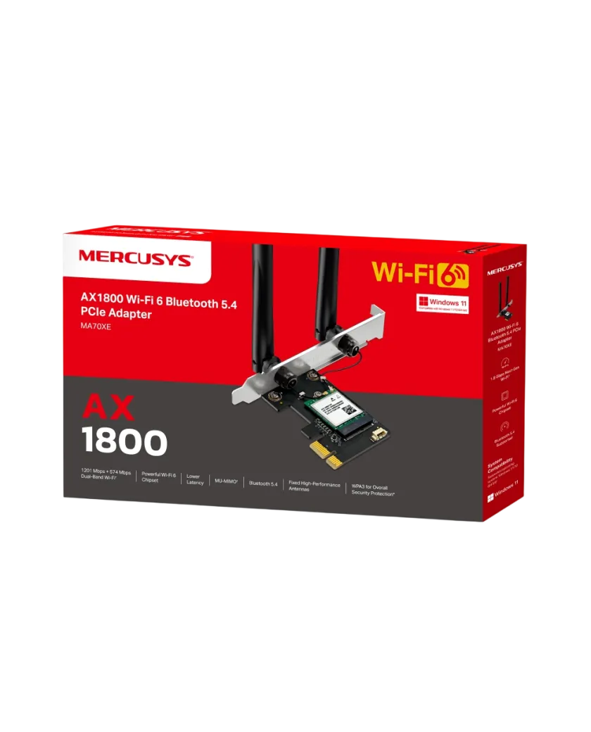 Mercusys MA70XE / AX1800 Адаптер Wi-Fi 6 Bluetooth 5.4 PCIe