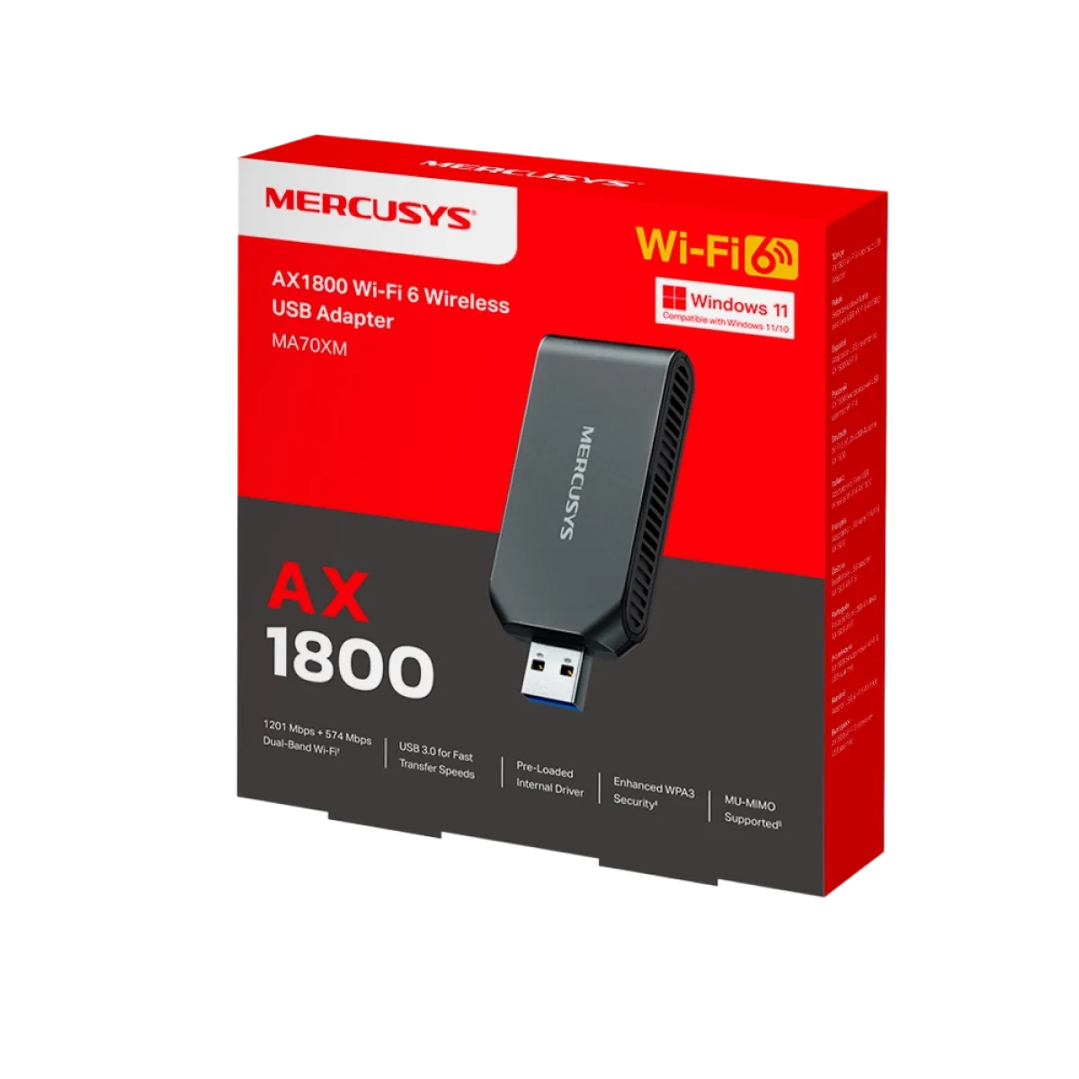 Mercusys MA70XM / AX1800 Беспроводной USB-адаптер Wi-Fi 6