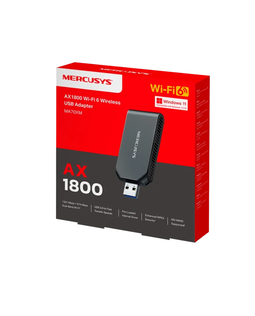 Mercusys MA70XM / AX1800 Беспроводной USB-адаптер Wi-Fi 6