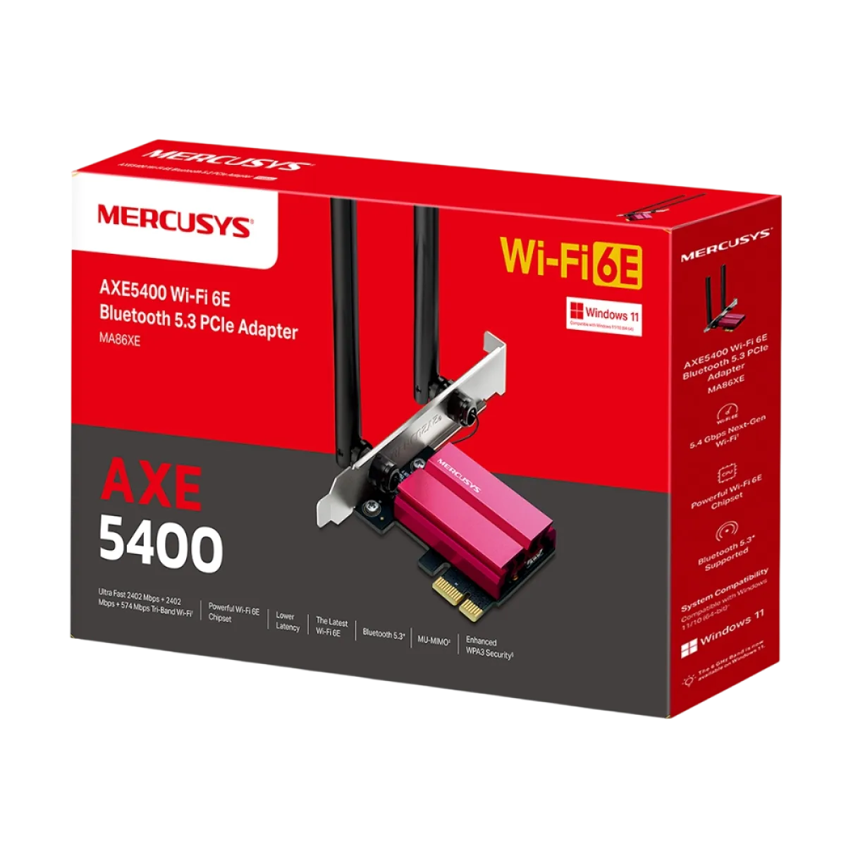 Mercusys MA86XE AXE5400 Tri-Band Wi-Fi 6E Bluetooth PCI Express Adapter
