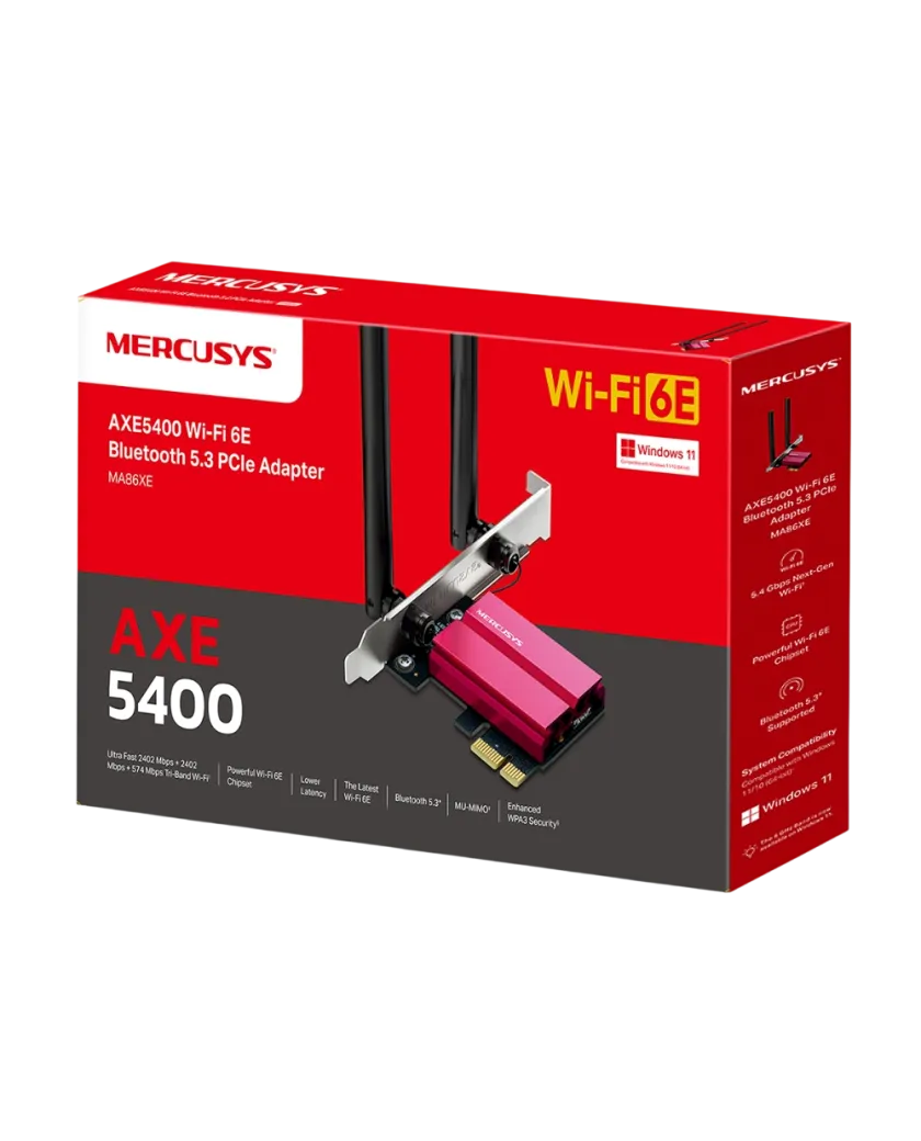 Mercusys MA86XE / AXE5400 Адаптер Wi-Fi 6E Bluetooth 5.3 PCIe