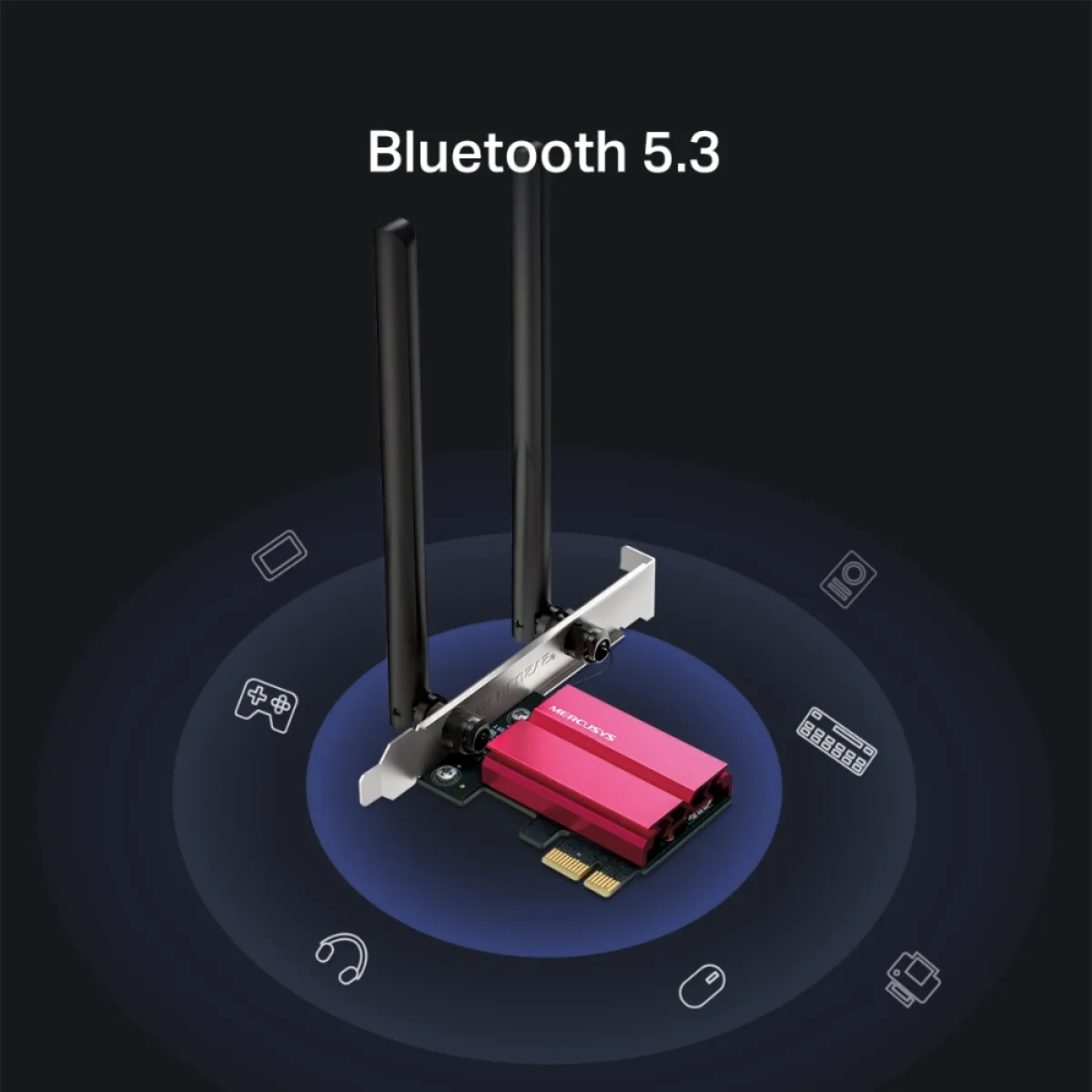 Mercusys MA86XE AXE5400 Tri-Band Wi-Fi 6E Bluetooth PCI Express Adapter