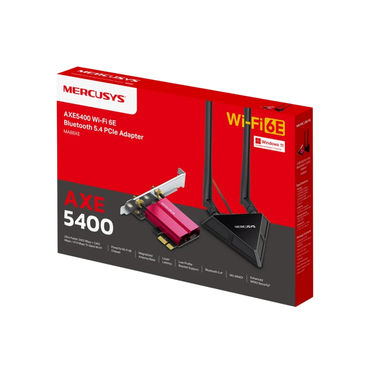 Mercusys MA88XE / AXE5400 Адаптер Wi-Fi 6E Bluetooth 5.4 PCIe
