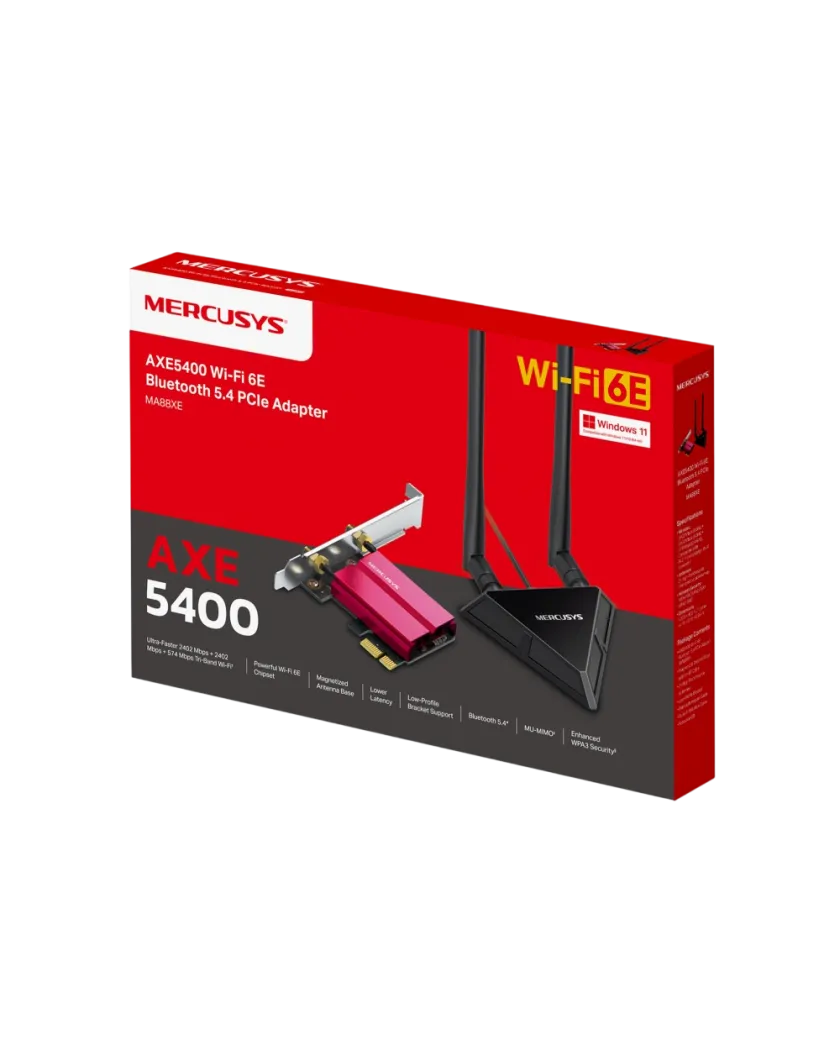 Mercusys MA88XE / AXE5400 Адаптер Wi-Fi 6E Bluetooth 5.4 PCIe