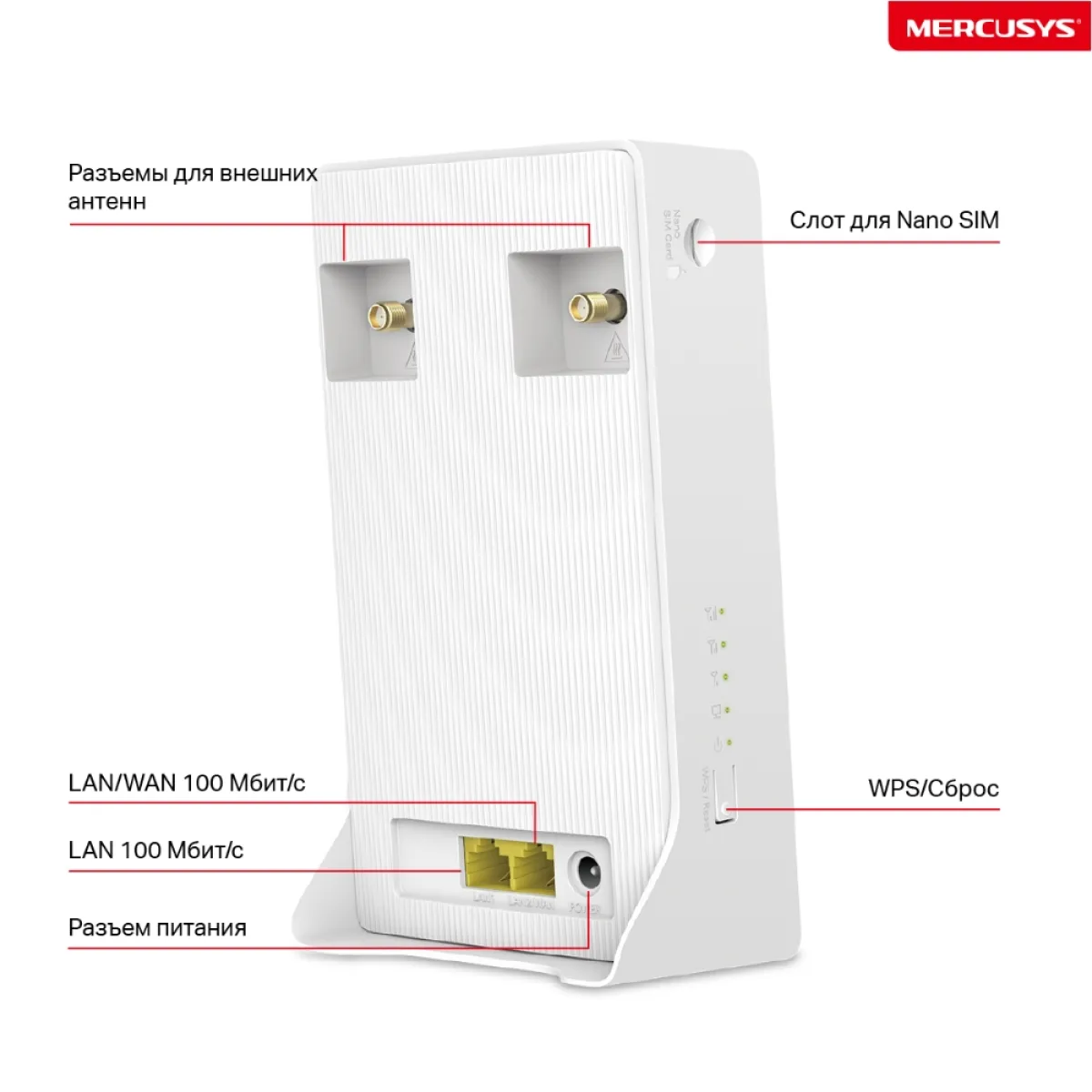 Mercusys MB112-4G N300 Wi-Fi 4G LTE Router, Build-In 150Mbps 4G LTE Modem