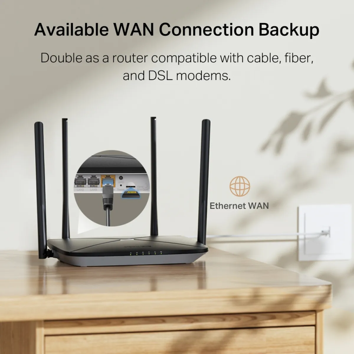 Mercusys MB115-4G N300 Wi-Fi 4G LTE Router, Build-In 150Mbps 4G LTE Modem