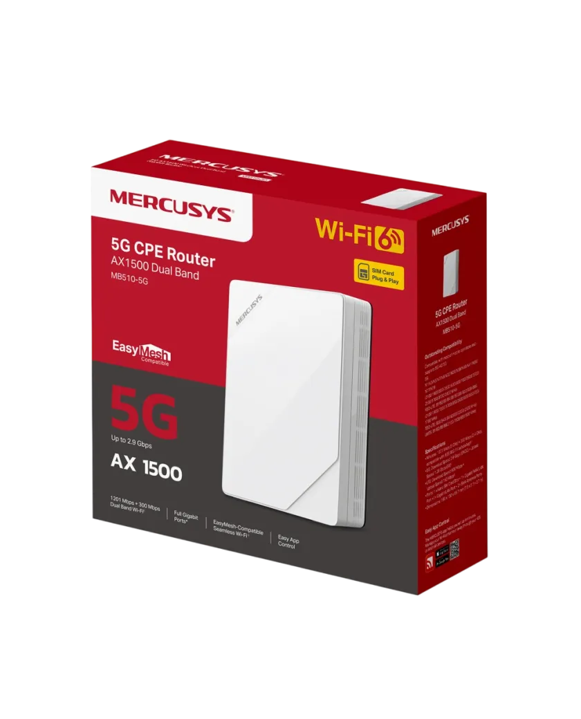 Mercusys MB510-5G / AX1500 Беспроводной двухдиапазонный гигабитный маршрутизатор 5G