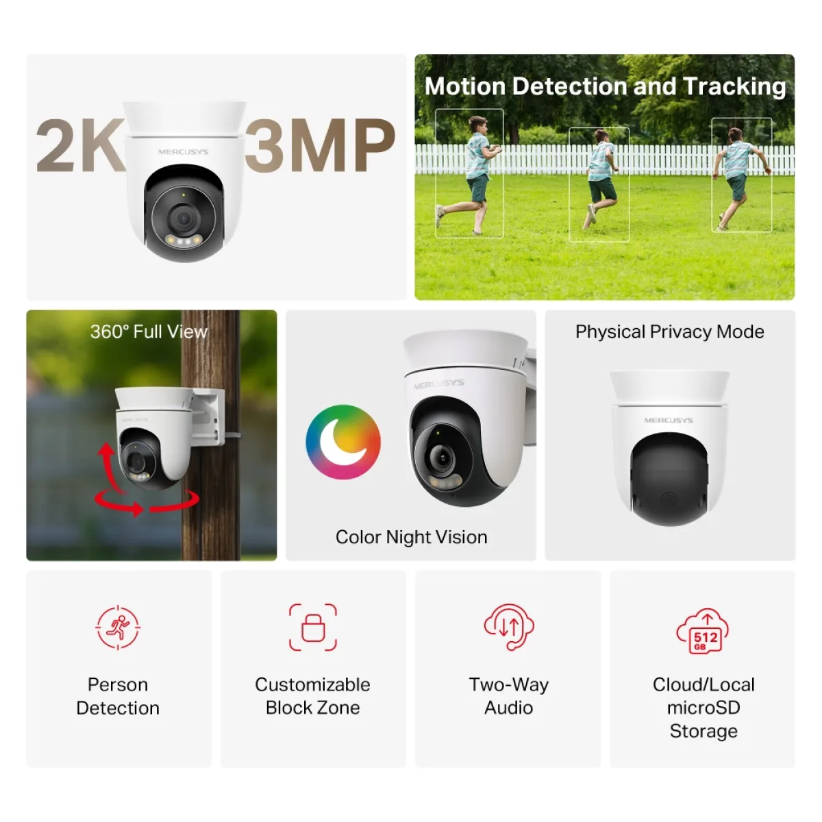 Mercusys MC4031 / Умная уличная поворотная Wi-Fi камера