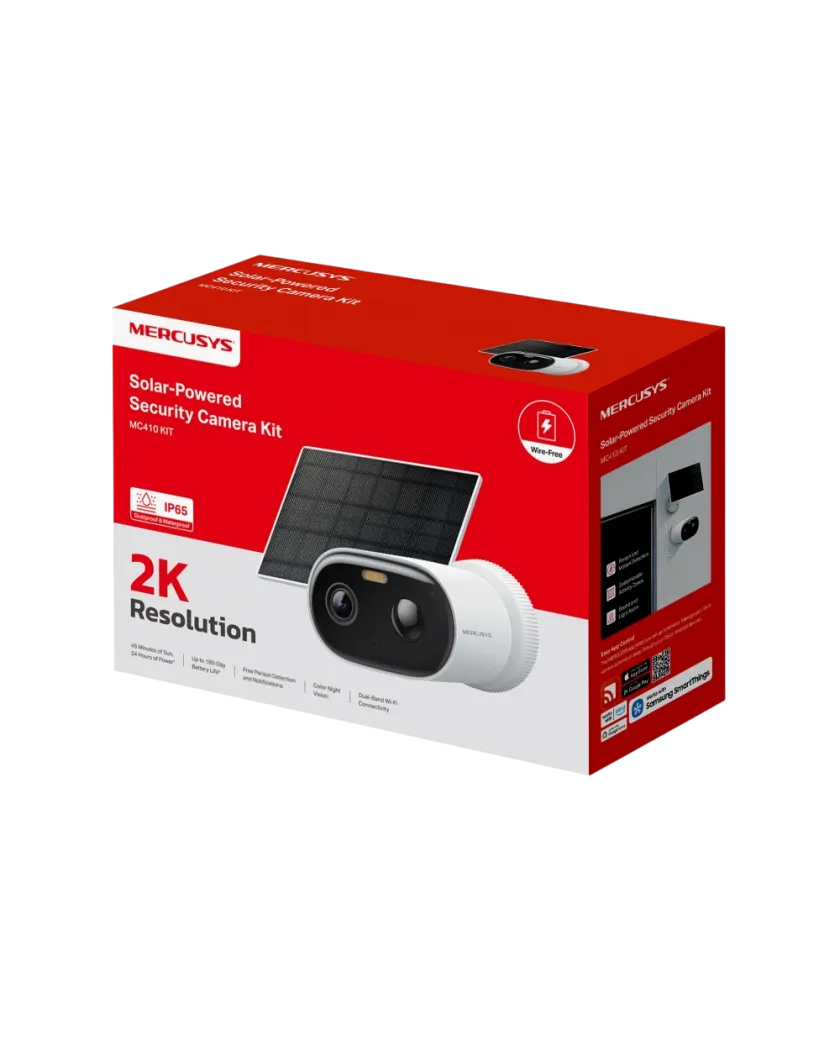 Mercusys MC410 KIT / Умная аккумуляторная камера с солнечной панелью