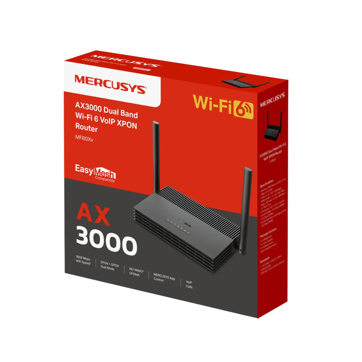 Mercusys MF80Xv / AX3000 Двухдиапазонный Wi-Fi 6 VoIP XPON-маршрутизатор