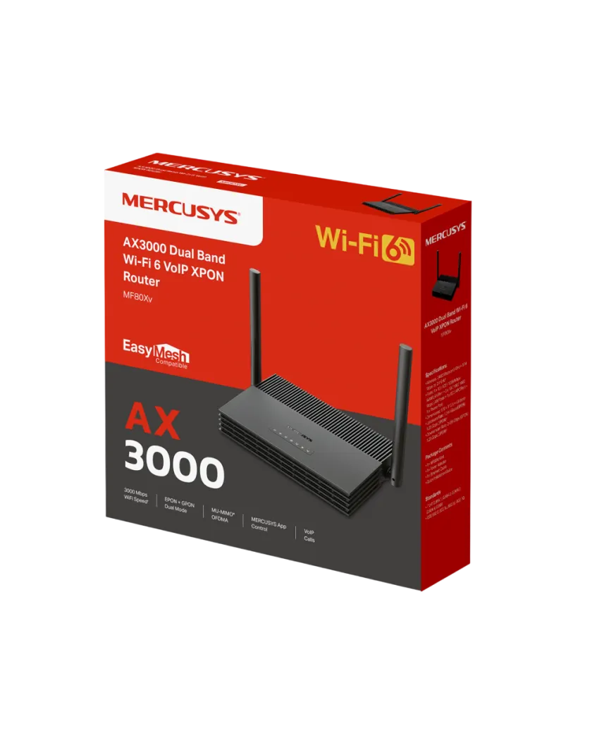 Mercusys MF80Xv / AX3000 Двухдиапазонный Wi-Fi 6 VoIP XPON-маршрутизатор