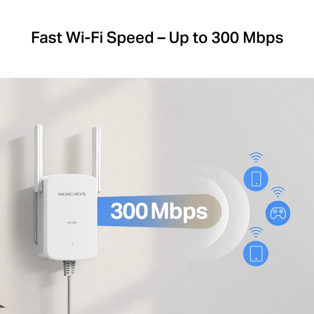 Mercusys MP510 KIT AV1000 Gigabit Powerline N300 Wi-Fi Kit KIT: 1× MP510 + 1× MP500 MP510：SPEED: 300 Mbps at 2.4 GHz, 1000 Mbps Powerline