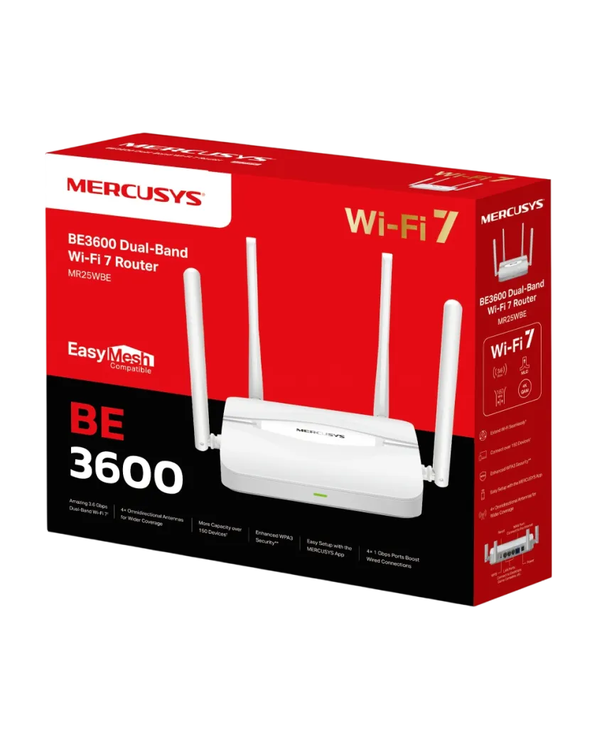 Mercusys MR25WBE / BE3600 Двухдиапазонный роутер Wi-Fi 7