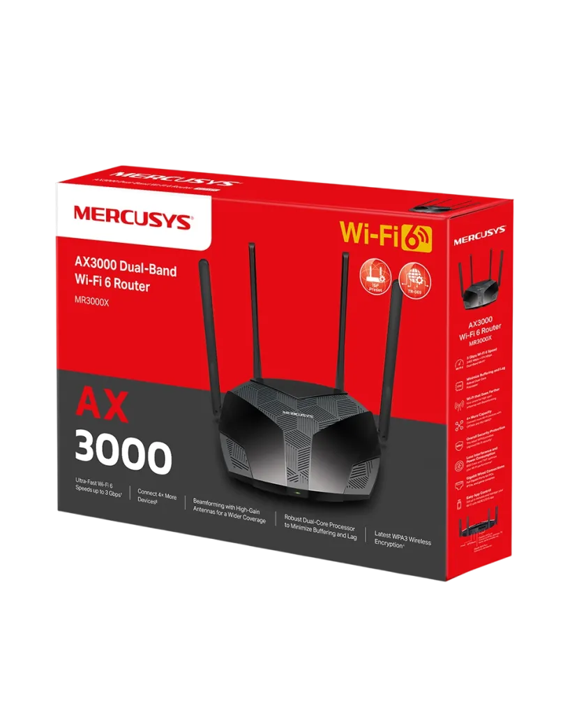 Mercusys MR3000X / AX3000 Двухдиапазонный роутер Wi-Fi 6
