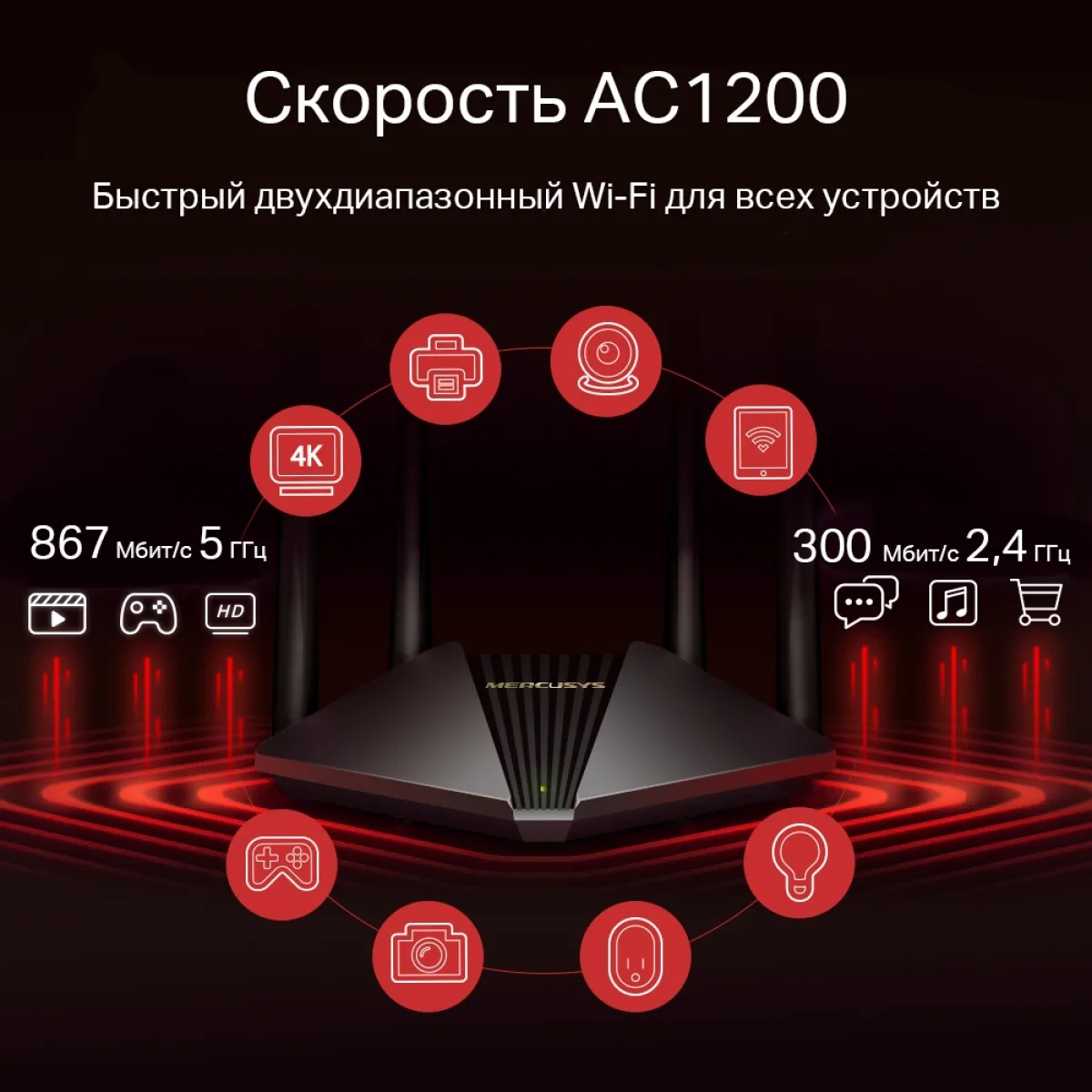 Mercusys MR30G AC1200 Dual-Band Wi-Fi Gigabit Router