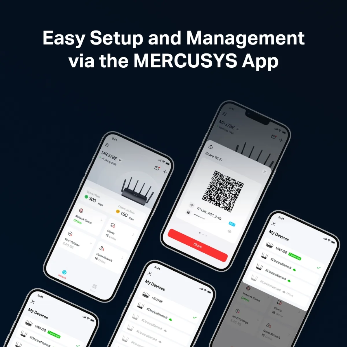 Mercusys MR37BE / BE6500 Двухдиапазонный роутер Wi-Fi 7