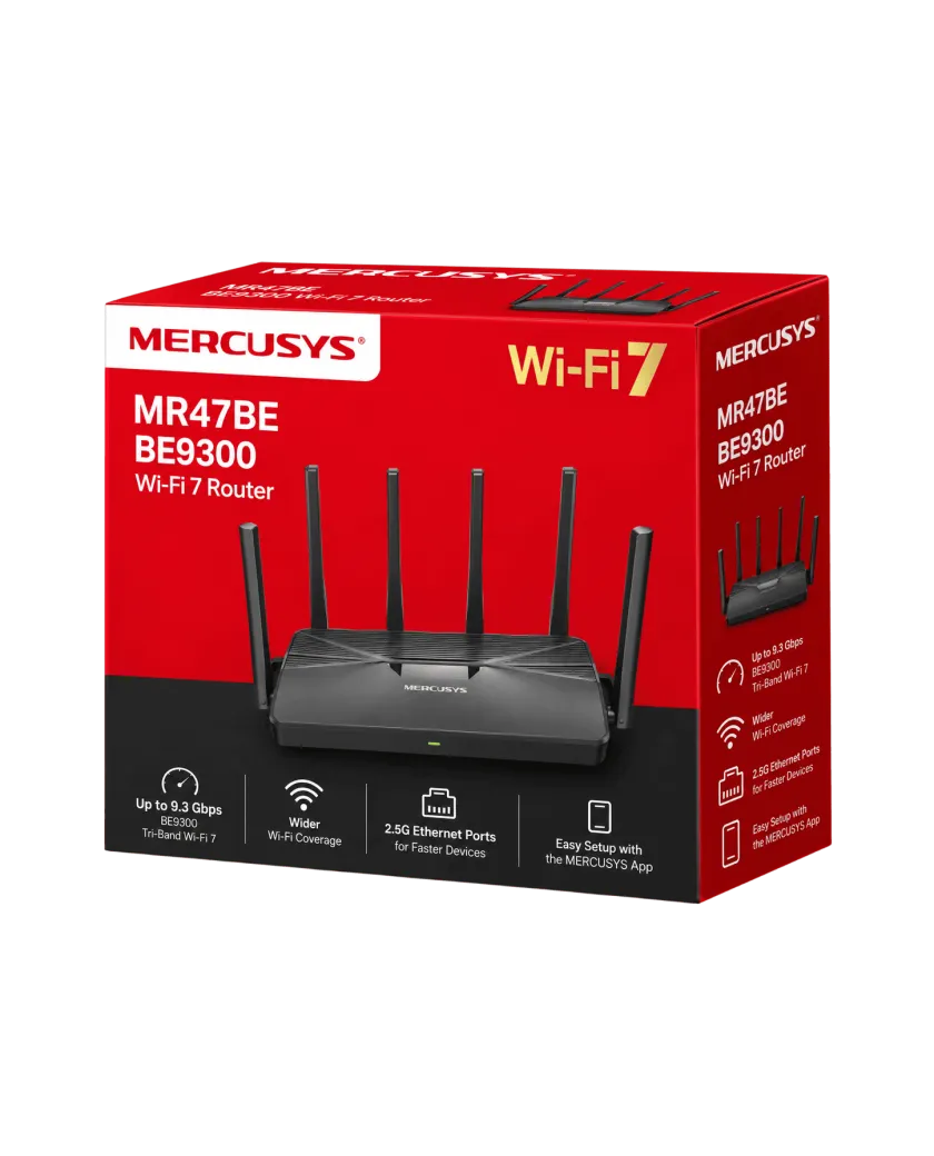 Mercusys MR47BE / BE9300 Трёхдиапазонный роутер Wi-Fi 7